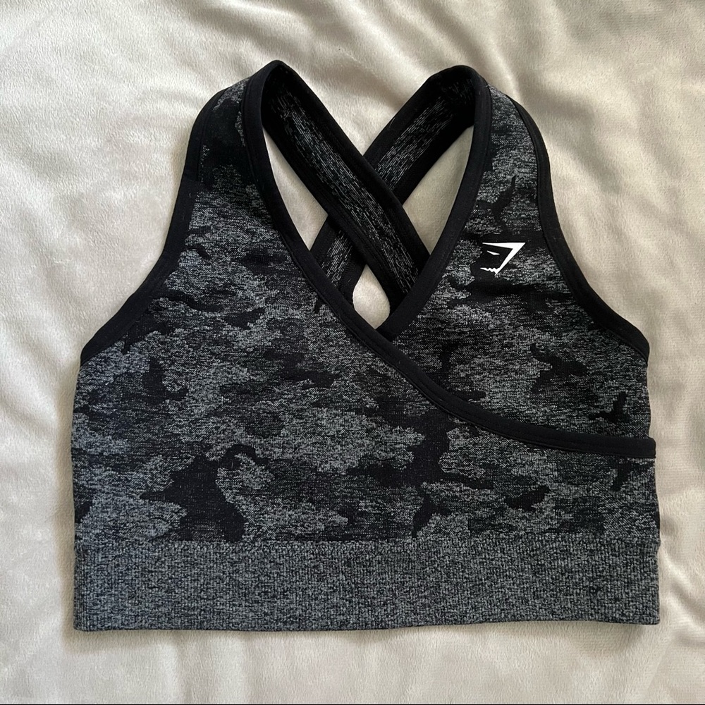 Gymshark Black Camo Sports Bra